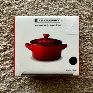Le Creuset Mini Cocotte - 8 oz, Gray. Brand-new, never used.
